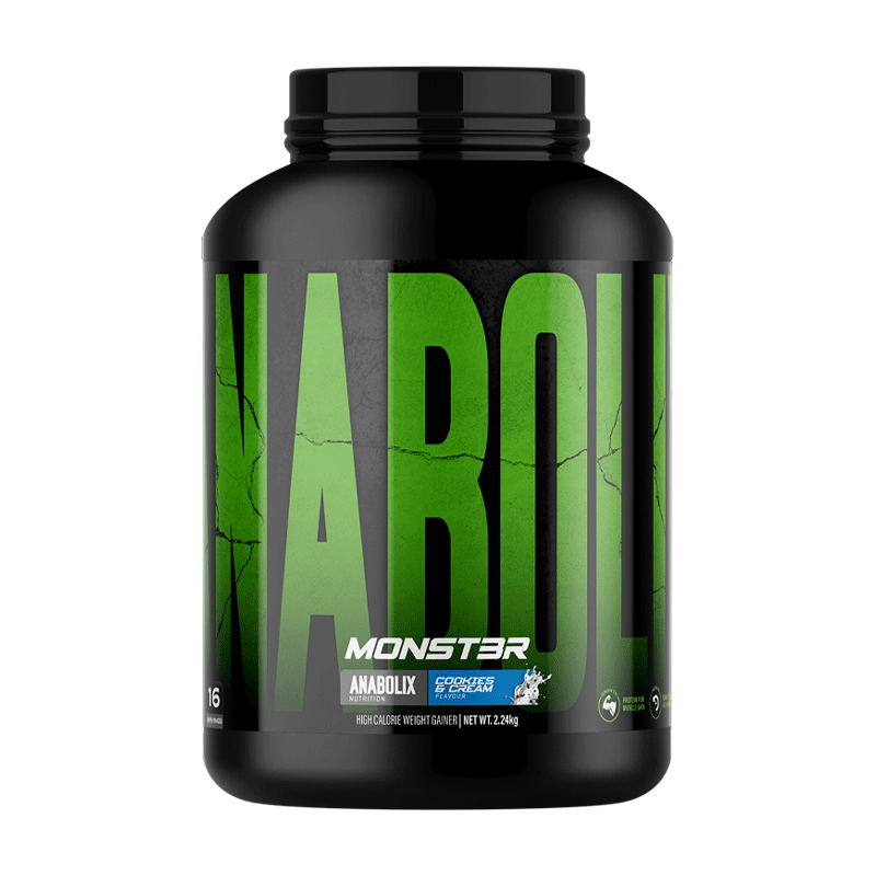 Anabolix MONST3R high calorie weight gainer, Cookies & Cream flavour, 2.24kg black tub