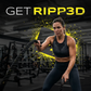 Anabolix thermogenic pre workout marketing, female gym workout with ropes, Ripp3D fat loss supplement