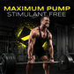 Non stimulant pump pre workout ad, bodybuilder deadlift in gym, Anabolix maximum pump supplement branding