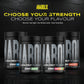 Anabolix Load3D pre-trainer supplements 400g, variety of flavours displayed in black tubs with strong branding